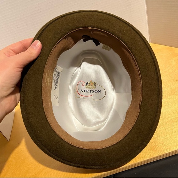 Stetson Trilby 100% Wool Fedora Hat size Medium Serpent Made In USA - Picture 7 of 10